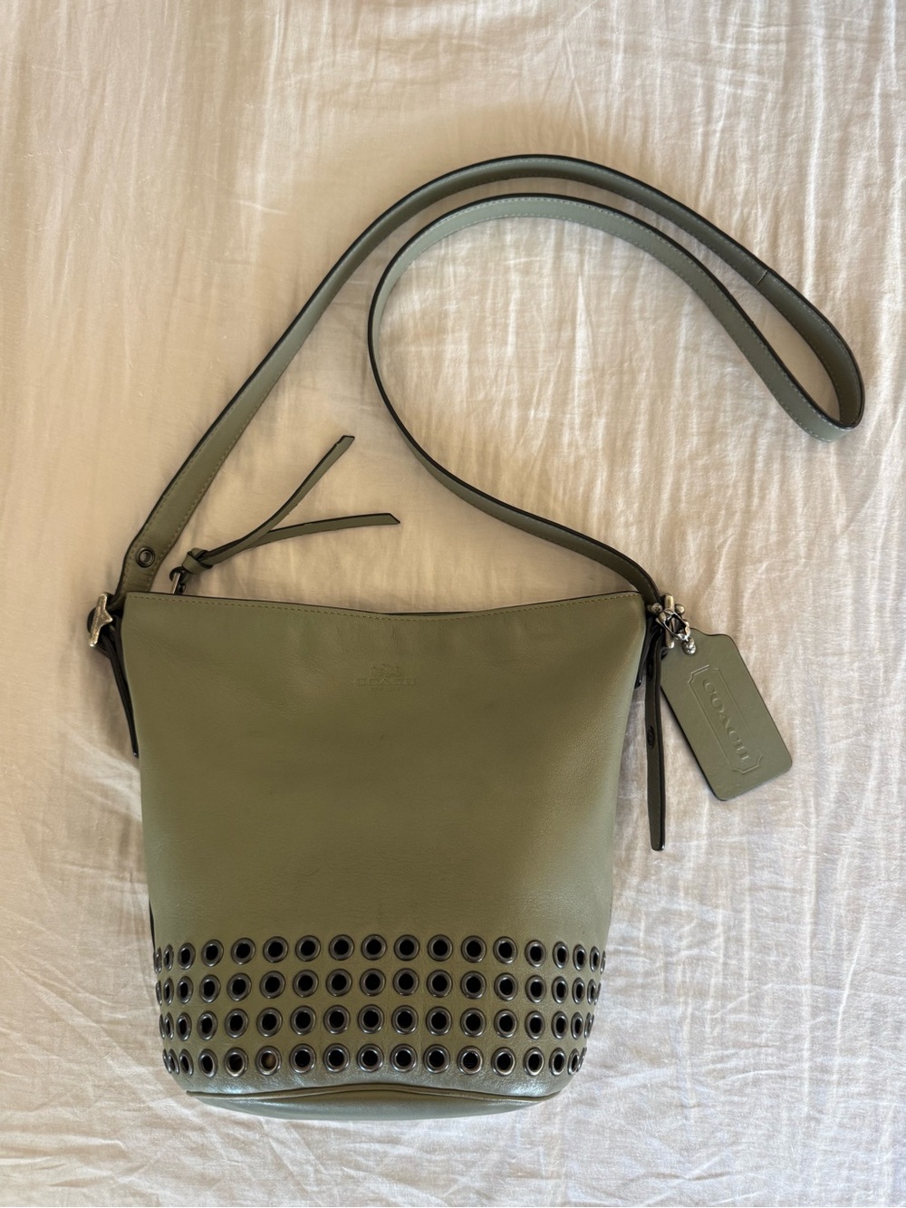 Coach Olive Green bleeker grommet Bucket Bag